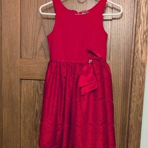Emily West Red Lace Kids Dress with Bow